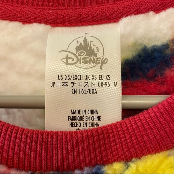 Disney World Minnie Mouse Sherpa Fleece Pullover Sweatshirt Adult Sz XS - Picture 3 of 6